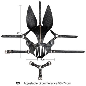 Rebellion Reign Dark Bunny – fetiš maska za celo lice sa zečjim ušima LV766008-3